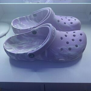 Purple marble crocs